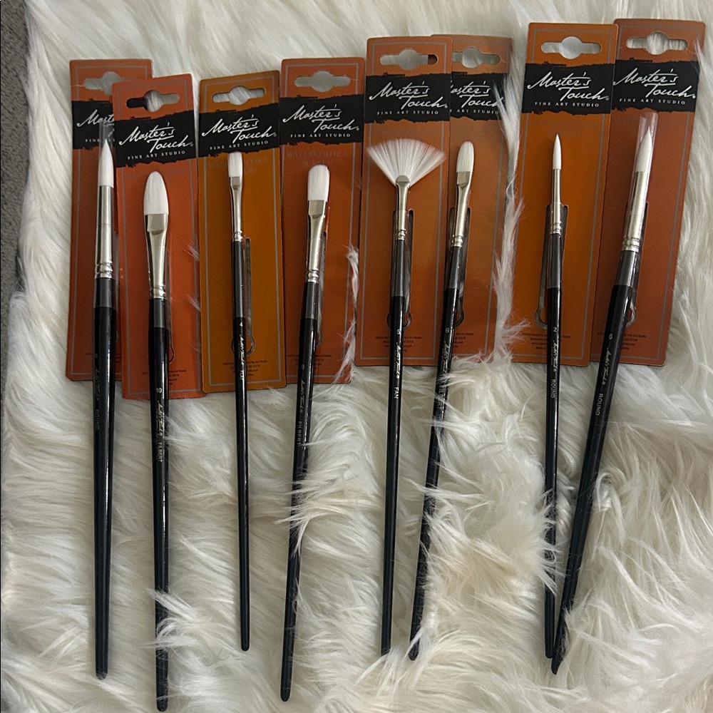 Master's Touch Black Handle Paint Brushes Set(8 lot)